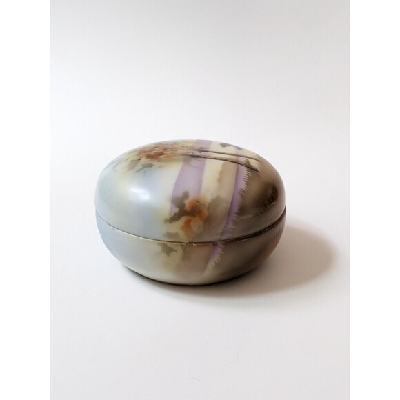 Antique Prov Saxe ES Germany Hand Painted Porcelain Trinket Box early 1900's - Picture 4 of 11